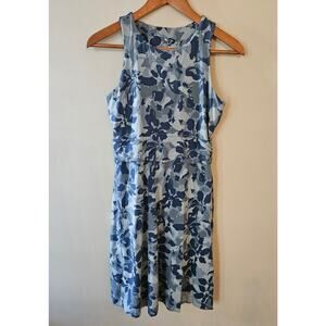 Kuhl Women's Skyla Stretch Knit Dress, Size Small Hibiscus Floral Green Gorpcore